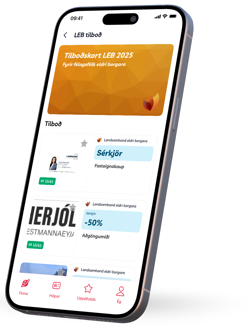 Spara mobile app interface